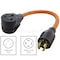 Ac Works Plug Adapter, STW, 6-50R, L14-20P, 6-50P, L14-20P, 1.5 ft., Orange WDL1420650-018 - alternate 5